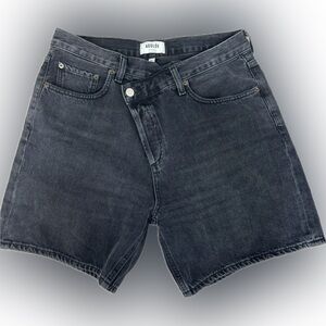 Agolde Criss Cross Upsized shorts in black denim